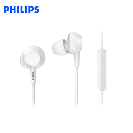 AUDIFONO C/MICROF. PHILIPS IN-EAR TAE4105WT 3.5MM BASS WHITE*