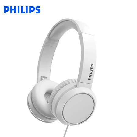 AUDIFONO C/MICROF. PHILIPS TAH4105WT 3.5MM EXTRA BASS PLEGABLE WHITE*