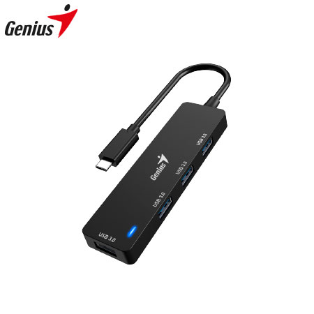 HUB USB-C GENIUS UH-400 4 USB-A 3.0 BLACK (31240002400)