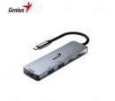 HUB USB-C GENIUS UH-500 2 USB-A 3.0 / 1 USB-C / 1 HDMI 4K POWER DELIVERY 100W SILVER (31240003400)