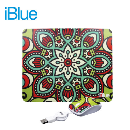 KIT PAD + MOUSE IBLUE RETRACTIL USB FLOWER V2 (PN XMK-886-FL)