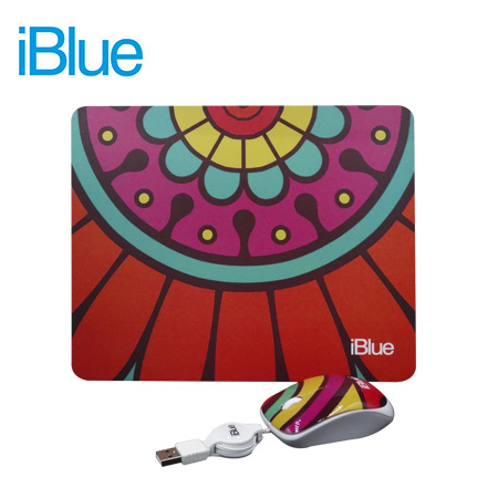 KIT PAD + MOUSE IBLUE RETRACTIL USB NATURE V2 (PN XMK-886-NA)