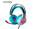 AUDIFONO C/MICROF. LICENCIADO XTECH GAMING GHOST SPIDER 50MM 2 PLUG-3.5MM/USB LED WHITE/TURQUESE (XTH-M565SG)