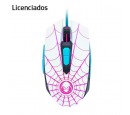 MOUSE LICENCIADO XTECH GAMING GHOST SPIDER USB 2400 DPI 7-BOT PROGRAMABLES CABLE TRENZADO LED WHITE/TURQUESE (XTM-M520SG)