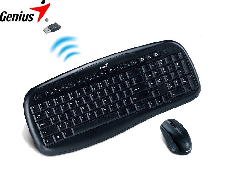 TECLADO GENIUS + MOUSE SLIMSTAR KB-8000X WIRELESS BLACK SP (PN 31340005102)