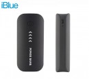 BATERIA PORTATIL IBLUE 5600 MAH USB LINTERNA INDICADOR LED BOX NEGRO  (PN 0024981)**