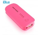 BATERIA PORTATIL IBLUE 5600 MAH USB LINTERNA INDICADOR LED BOX ROSADO (PN 0024989)**